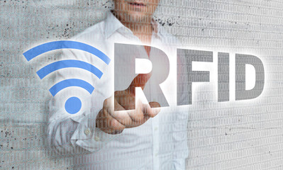 RFID mit Matrix und Businessman Konzept