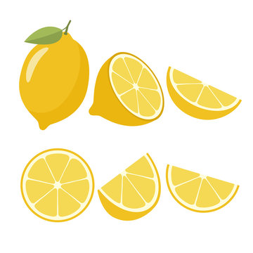 Lemons on a white background. Vector illustration