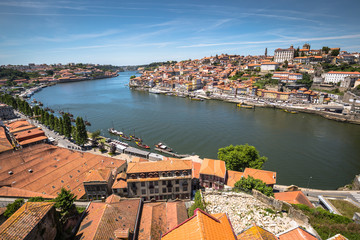 Fototapeta premium Panorama of Porto Old Town and Duoro river. Portugal