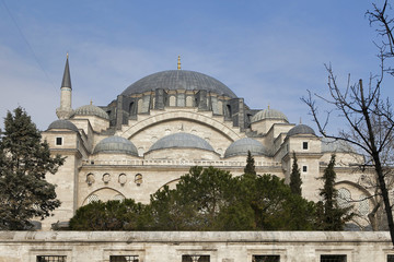 Fototapeta na wymiar New Mosque - Yeni Cami in Eminonu district of Istanbul in Turkey.