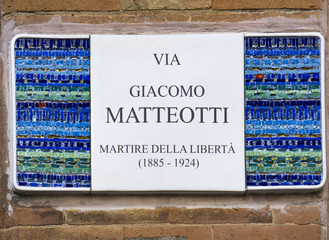 Decorative street sign from Ravenna, Italy