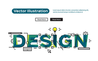 concepts of words design. vector illustration concept for website, banners and mobile website