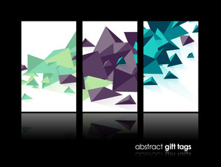 Set of 3 banner design templates with abstract polygonal objects.