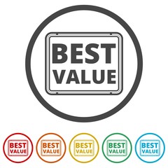 Best Value Button, Best value sign, 6 Colors Included