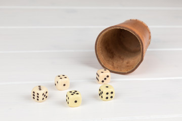 dice cup with cube
