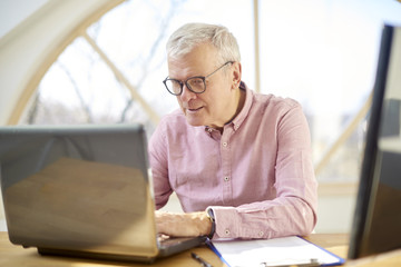 Executive senior businessman working at the office