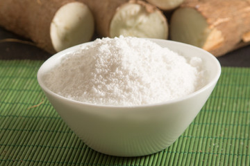 Fototapeta na wymiar Manioc Tapioca Flour in a bowl