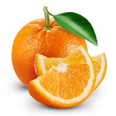 orange fruits with leaf