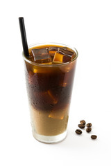 Iced coffee isolated on white background
