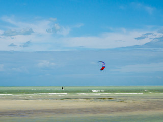 Holbox, Mexico, South America: [Tropical relaxation in Holbox island, tourist destination, kitesurfing in the Carribean gulf, sea]