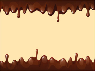 Cartoon vector Frame Dripping liquid chocolate glaze