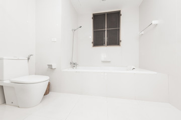 Obraz na płótnie Canvas White toilet bowl in the bathroom.