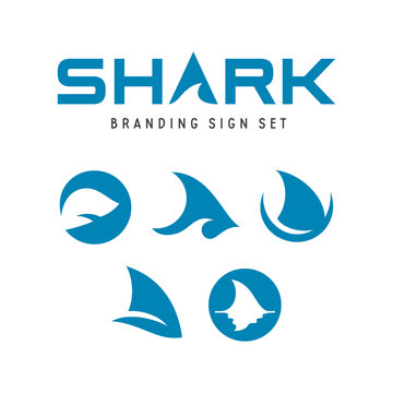 Shark branding signs set. Vector illustration.