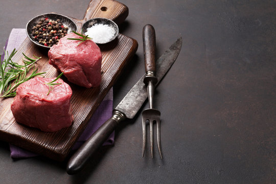 Raw fillet steak