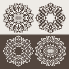 Mandala. Geometric circular ornament set. Round Ornament Pattern. Vintage decorative elements. Ethnic, Indian, Islamic, Asian, ottoman, Arabic motifs. Vector illustration.