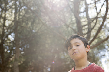 Boy posing in the park