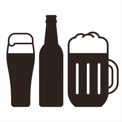 Beer mugs and bottle