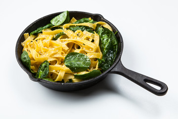 Spinach tagliatelle pasta