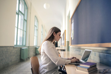 Young woman studying