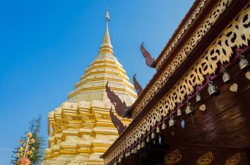 Wat Doi Suthep in Blue Sky Chiang Mai Thailand