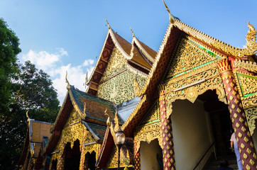 Wat Doi Suthep in Blue Sky and Cloud Chiang Mai Thailand