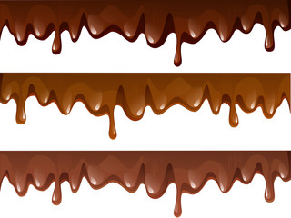Chocolate watering - black chocolate sauce, milk chocolate sauce, caramel sauce