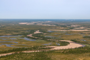 Fototapeta na wymiar Photo of the tundra from above.