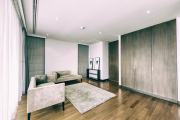 Living room of loft apartment -vintage filter