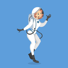 Isolated woman astronaut.