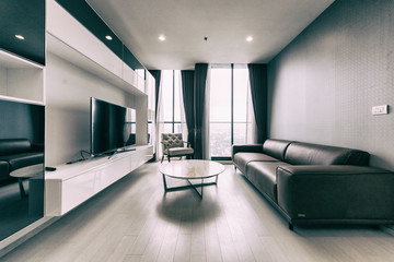 Living room of loft apartment -vintage filter