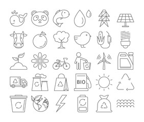 Ecology icons set.