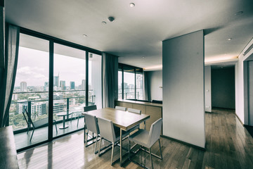 Living room of loft apartment -vintage filter