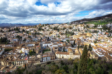 Fototapeta na wymiar View of granada from alcazaba