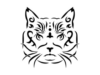 Fototapeta na wymiar Tribal cat illustration