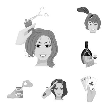Manipulation by hands monochrome icons in set collection for design. Hand movement vector symbol stock web illustration.