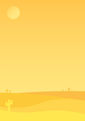 Desert Landscape Banners Nature Background Flat Style Vector Illustration