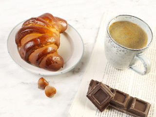 Coffee and croissant