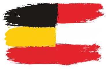 Germany Flag & Austria Flag Vector Hand Painted with Rounded Brush