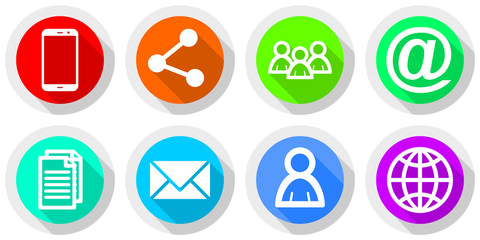 Internet and mobile phone social media application vector icons