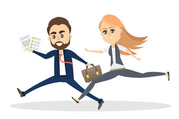 Business people running.