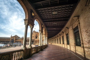 Seville Spanish Plaza corridors
