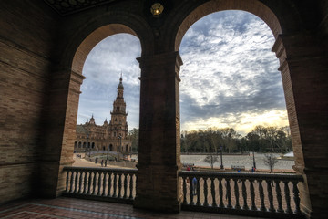 Seville Spanish Plaza corridors