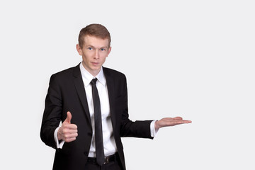 man expresses joy and satisfaction