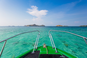 Sailing on the yacht in the sea Koh Samae San ,Thailand, Copy space.