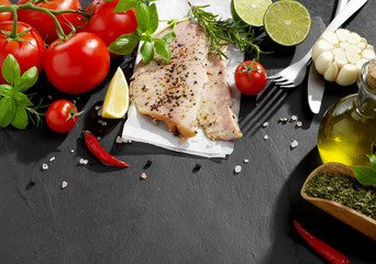 Fish fillet and seasoning