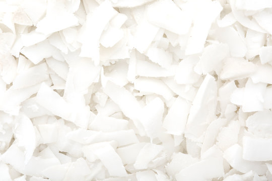Fresh coconut flakes, closeup