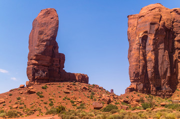 Weathering rocks of the Valley of Monuments. Journey to the southwest of the USA