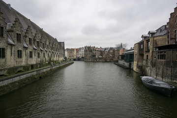 Naklejka premium Canal ghent meat house