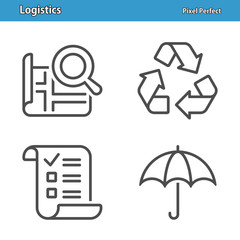 Logistics And Delivery Icons. Professional, pixel perfect icons depicting various logistics, delivery and shipping concepts. EPS 8 format.