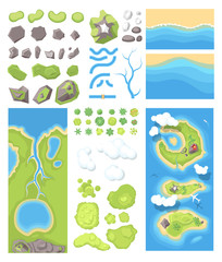 Natural landscape - modern vector set of illustrations